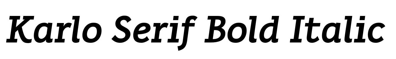 Karlo Serif Bold Italic